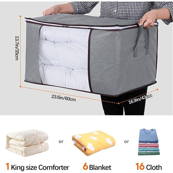 Large Storage Bag Set 3 Bedding Winter Clothes Storage Organization Space Saver - Picture 4 of 10